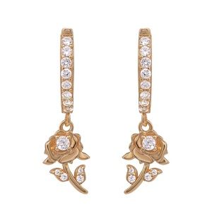 18k Gold Disney Beauty and the Beast Earrings